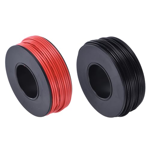 QUARKZMAN 24 AWG 0.2mm² Flexibel PVC Elektronik Kabel 15m, 1.5mm OD Verzinnter Kupferdraht für RC-Flugzeuge, Lastwagen, Auto, DIY Batterieklemmenkabel (Schwarz, Rot） von QUARKZMAN