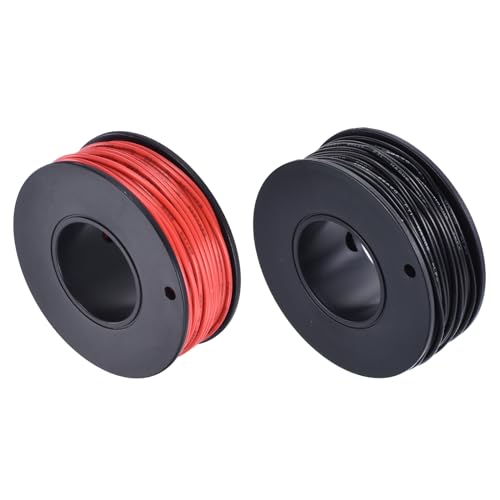 QUARKZMAN 26 AWG 0.15mm² Flexibel PVC Elektronik Kabel 15m, 1.5mm OD Verzinnter Kupferdraht für RC-Flugzeuge, Lastwagen, Auto, DIY Batterieklemmenkabel (Schwarz, Rot） von QUARKZMAN