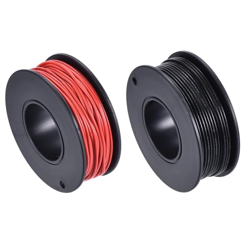 QUARKZMAN 28 AWG 0.088mm² Flexibel PVC Elektronik Kabel 15m, 1.5mm OD Verzinnter Kupferdraht für RC-Flugzeuge, Lastwagen, Auto, DIY Batterieklemmenkabel (Schwarz, Rot） von QUARKZMAN