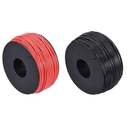 QUARKZMAN 28 AWG 0.088mm² Flexibel PVC Elektronik Kabel 75m, 1.5mm OD Verzinnter Kupferdraht für RC-Flugzeuge, Lastwagen, Auto, DIY Batterieklemmenkabel (Schwarz, Rot） von QUARKZMAN