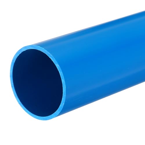 QUARKZMAN PVC-Rohr, rund, harter, 57 mm ID, 63 mm OD, 20 cm/8" Länge, blau, hohe Schlagfestigkeit für Wasserrohr, Basteln, Kabelhülle von QUARKZMAN