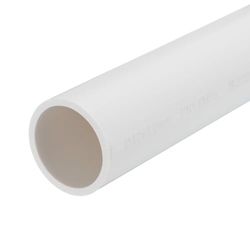 QUARKZMAN PVC Starres Rundrohr 34mm ID 40mm AD 350mm Weiß Hohe Schlagzähigkeit für Wasser Rohr Handwerk Kabel Hülse von QUARKZMAN