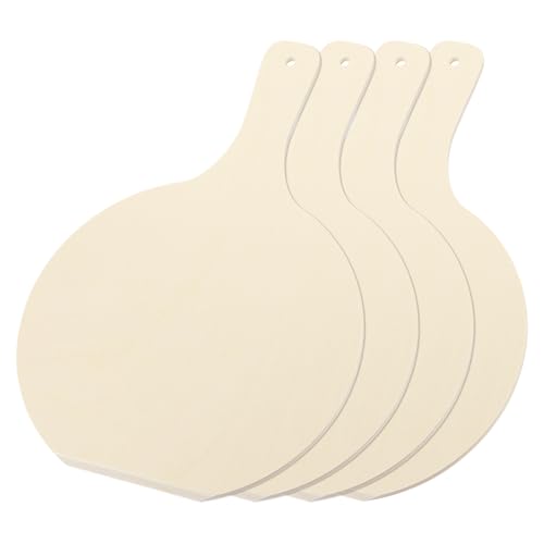 QUARKZMAN Pizzabrett Holz Pizzaschieber Birke Runder Pizzaschaufel Kitchenware mit Griff Für das Auslegen von Pizzen, 4er Set, S von QUARKZMAN