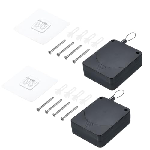 QUARKZMAN Punchfreier automatischer Sensor-Türschließer 0,05x59,1" ausziehbares Kabelschloss für Haustüren und Bürotüren 800g 2er-Set Schwarz mit selbstklebendem Haken, Schraube QUARKZMAN Punchfreier automatischer Sensor-Türschließer 0,05x59,1" ausziehbares Kabelschloss für Haustüren und Bürotüren 800g 2er-Set Schwarz mit selbstklebendem Haken, Schraube von QUARKZMAN