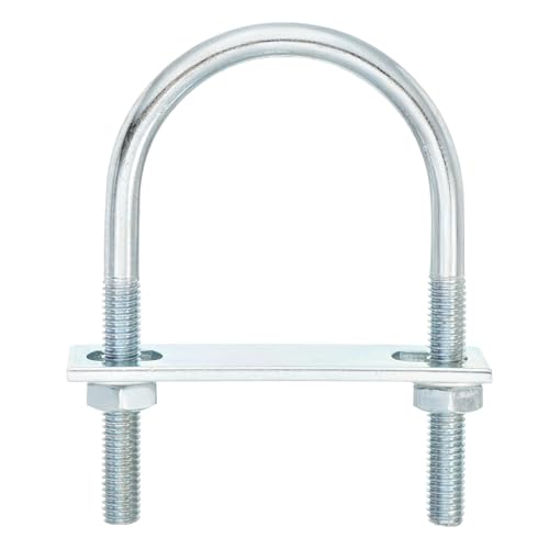 QUARKZMAN Runde U-Bolzen Bügelschraube, 8 Satz 55mm ID x 100mm Länge U Winkel M8 verzinkter Kohlenstoffstahl U-Klammerbolzen mit Muttern und Platten, für Autos Reparatur Bootstrailer von QUARKZMAN