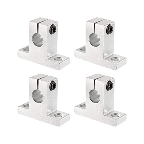 QUARKZMAN SK10 10mm Schaft Dmr Linearschienenwelle Halterung x 4PCS Aluminium Stange Unterstützung für 3D Drucker und Wellenmotor [Silberton] von QUARKZMAN