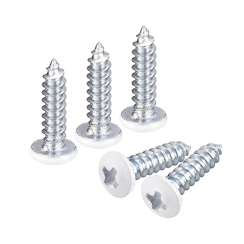 QUARKZMAN ST2.5x10mm 100Stk Weiße Schrauben Senkkopf Holz Selbstschneidend Schrauben Pfanne Kopf Kreuzschlitz Holzschrauben für Holzarbeiten von QUARKZMAN