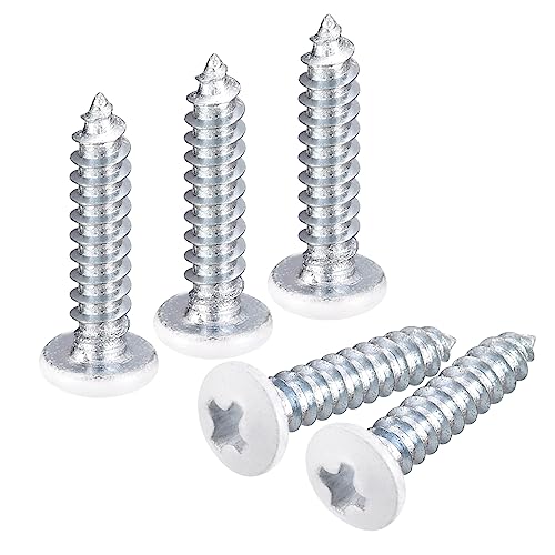 QUARKZMAN ST2x12mm 100Stk Weiße Schrauben Senkkopf Holz Selbstschneidend Schrauben Pfanne Kopf Kreuzschlitz Holzschrauben für Holzarbeiten von QUARKZMAN