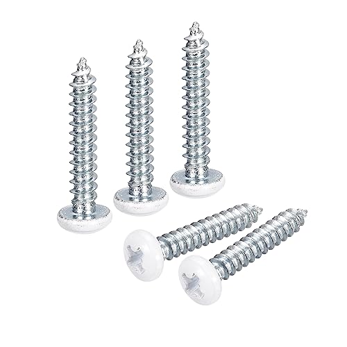 QUARKZMAN ST3.5x20mm 100Stk Weiße Schrauben Senkkopf Holz Selbstschneidend Schrauben Pfanne Kopf Kreuzschlitz Holzschrauben für Holzarbeiten von QUARKZMAN