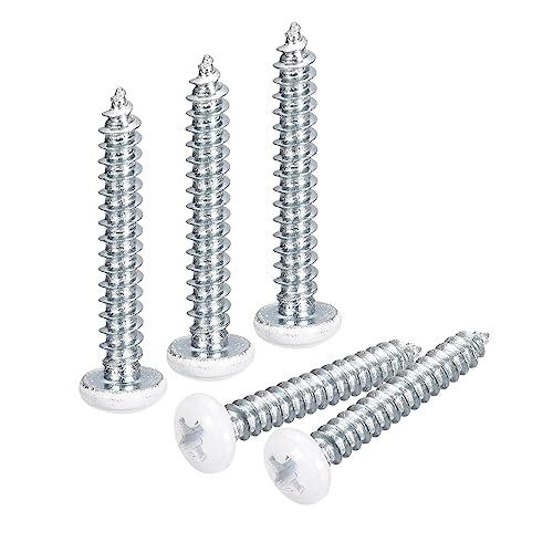 QUARKZMAN ST3.5x25mm 50Stk Weiße Schrauben Senkkopf Holz Selbstschneidend Schrauben Pfanne Kopf Kreuzschlitz Holzschrauben für Holzarbeiten von QUARKZMAN