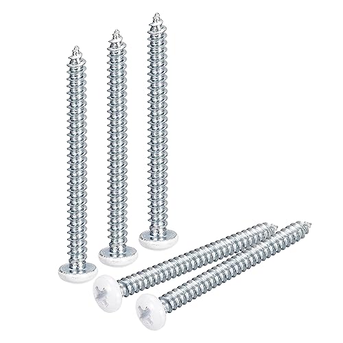 QUARKZMAN ST3.5x40mm 25Stk Weiße Schrauben Senkkopf Holz Selbstschneidend Schrauben Pfanne Kopf Kreuzschlitz Holzschrauben für Holzarbeiten von QUARKZMAN