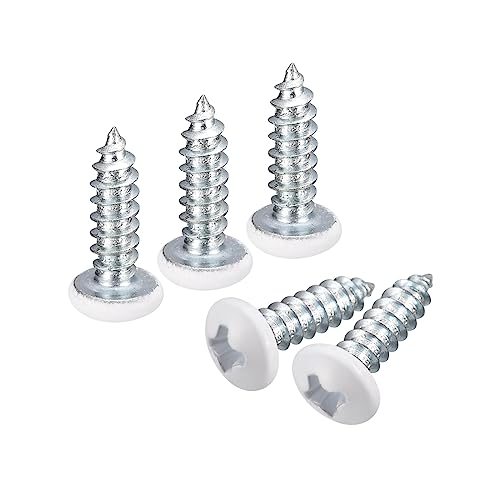 QUARKZMAN ST4x14mm 100Stk Weiße Schrauben Senkkopf Holz Selbstschneidend Schrauben Pfanne Kopf Kreuzschlitz Holzschrauben für Holzarbeiten von QUARKZMAN