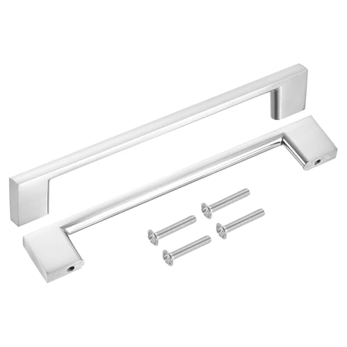 QUARKZMAN Schubladengriffe, 6 Stück 6" - Aluminiumlegierung Küchenschrankgriffe, Rechteck Möbelbeschläge Solide Griffe für Waschtisch Schrank Schrank (Nickel) von QUARKZMAN