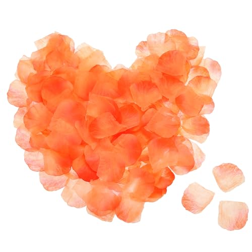 QUARKZMAN Seidenkünstliche Blumen Rosenblätter, Orange Rot, Hochzeitskunstblumen 5 cm x 5 cm für Hochzeitsmittelpunkte, Partydekoration, Packung mit 5000 Stück von QUARKZMAN