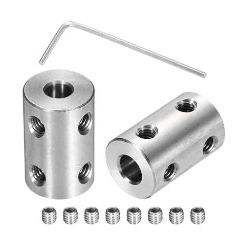 QUARKZMAN Starre Schraubenkupplung 5mm bis 6mm Wellenkupplung L22mm x D14mm Stahlverbindungsstück Kupplung Set für 3D-Drucker DIY-Encoder mit 8 Schrauben Sechskantschlüssel, 2 Stück QUARKZMAN Starre Schraubenkupplung 5mm bis 6mm Wellenkupplung L22mm x D14mm Stahlverbindungsstück Kupplung Set für 3D-Drucker DIY-Encoder mit 8 Schrauben Sechskantschlüssel, 2 Stück von QUARKZMAN