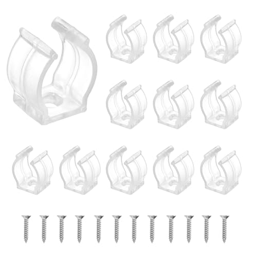 QUARKZMAN T5 U Clips Halterungshalter Kunststoffrohrklammern mit Schrauben für LED-Lampen Deckenleuchte, klar, Packung mit 12 QUARKZMAN T5 U Clips Halterungshalter Kunststoffrohrklammern mit Schrauben für LED-Lampen Deckenleuchte, klar, Packung mit 12 von QUARKZMAN
