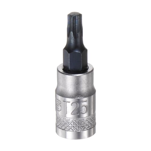 QUARKZMAN Torx Bit Steckdose T25 Fester Stern 1/4" Antrieb 1.46" Länge S2 Stahl Bit CR-V Stecknuss für Ratschenschlüssel Schiebestange Erweiterungsstab von QUARKZMAN