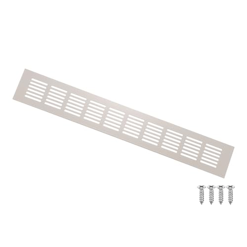 QUARKZMAN Tür Luftgitterabdeckung 15.7" x 2.4" Aluminium Lüftungsgitter Dekorative Abdeckungen Lamellen Luftrücklaufgitterabdeckung Mit Schrauben Für Schrank Schuhschrank (Grau) von QUARKZMAN