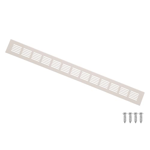 QUARKZMAN Tür Luftgitterabdeckung 19.7" x 2" Aluminium Lüftungsgitter Dekorative Abdeckungen Lamellen Luftrücklaufgitterabdeckung Mit Schrauben Für Schrank Tür Schuhschrank (Grau) von QUARKZMAN