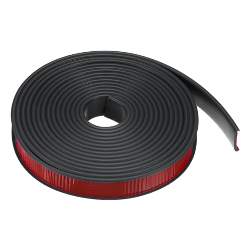 QUARKZMAN U-Form Kantenband 55/64" x 19.7ft (22mm x 6M) Selbstklebendes TPE Flexibles Furnierband Weicher Kantenstreifen-Schutz für Möbel Schrank Tisch Reparatur, Schwarz von QUARKZMAN