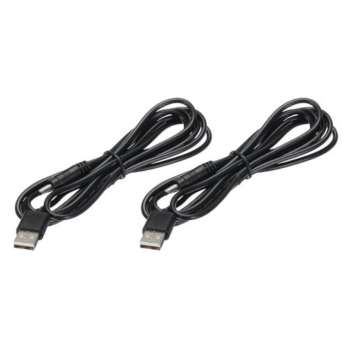 QUARKZMAN USB zu DC-Stromkabel 2 m USB zu DC 4,0 mm x 1,7 mm 5V Stromkabel Schwarz für Mini-Lüfter Kamera Mobiltelefon Tablet-Geräte 2 Stück von QUARKZMAN