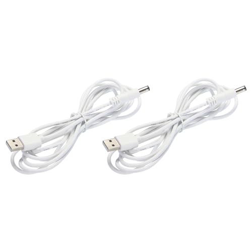 QUARKZMAN USB zu DC-Stromkabel 2 m USB zu DC 5,5 mm x 2,5 mm 5V Netzkabel Weiß für Mini-Ventilator Kamera Mobiltelefon Tablet-Geräte 2 Stück QUARKZMAN USB zu DC-Stromkabel 2 m USB zu DC 5,5 mm x 2,5 mm 5V Netzkabel Weiß für Mini-Ventilator Kamera Mobiltelefon Tablet-Geräte 2 Stück von QUARKZMAN