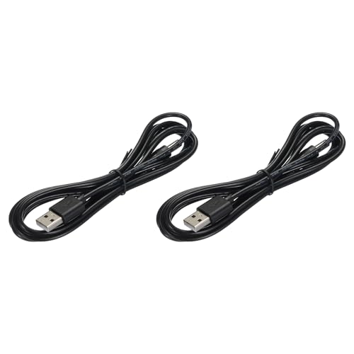 QUARKZMAN USB zu DC-Stromkabel 2 m USB zu DC 5,5 mm x 2,5 mm 5V Stromkabel Schwarz für Mini-Lüfter Kamera Mobiltelefon Tablet-Geräte 2 Stück von QUARKZMAN