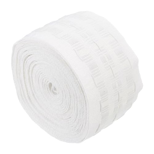 QUARKZMAN Vorhang Elastisches Faltenband, 10 Meter/11 Yards Faltenband für DIY Raffrollos Vorhänge Weiß von QUARKZMAN