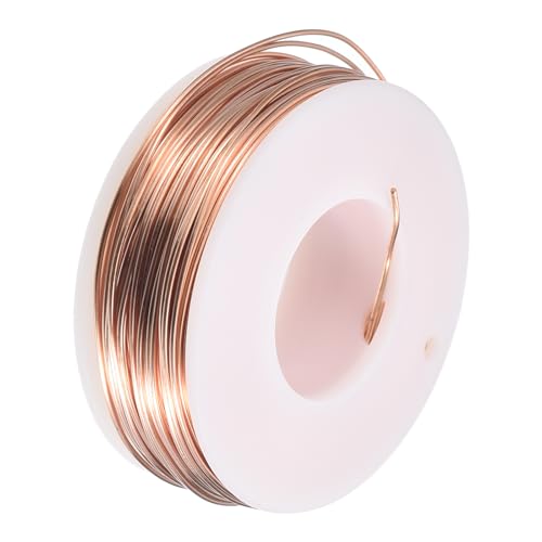 QUARKZMAN Weicher Schmuckdraht 0.8mm, 33m Kupferdraht Basteldraht Zum Basteln Anlaufbeständiger Perlendraht für Halsketten Armbänder Ring von QUARKZMAN