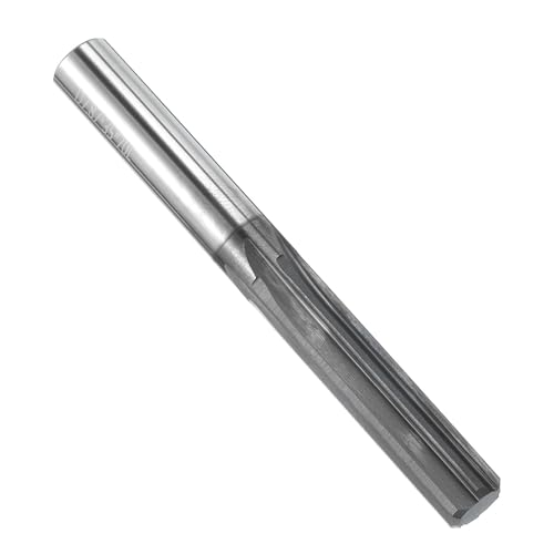 QUARKZMAN Wendelreibahle 7,87 mm H7 Vollhartmetall-Drehmaschinenreibahle 6 gerade Nuten Gerader Schaft Fräswerkzeug für Metall Holz Lochreibung von QUARKZMAN
