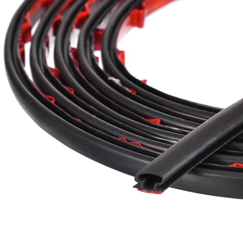 QUARKZMAN Wetterschutz Streifen Tür Dichtstreifen 3 Meter x 10mm x 6mm Selbstklebend Gummi Dichtungsband für 4-5mm Lücke zum Isolieren von Spalten an Fenstern und Türenz (Schwarz) von QUARKZMAN