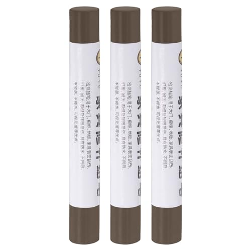 QUARKZMAN Wood Filler Sticks, 3 Stück - Möbelmarker zum Auffrischen, Wachsstifte zur Holzreparatur für Kratzer Löcher Tische Schreibtische Holzböden Abdeckungen, Dunkelbraun QUARKZMAN Wood Filler Sticks, 3 Stück - Möbelmarker zum Auffrischen, Wachsstifte zur Holzreparatur für Kratzer Löcher Tische Schreibtische Holzböden Abdeckungen, Dunkelbraun von QUARKZMAN