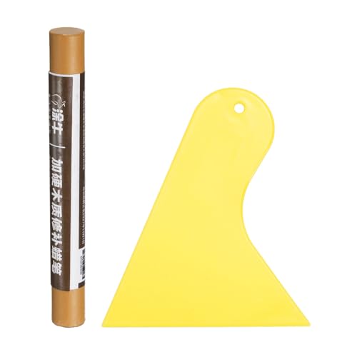 QUARKZMAN Wood Filler Sticks Holzmöbel Kratzer Reparatur Füllstifte Möbel Touch Up Marker mit gelbem Schaber für Holzlöcher Holzboden Tisch Tür Schrank, Karamell von QUARKZMAN