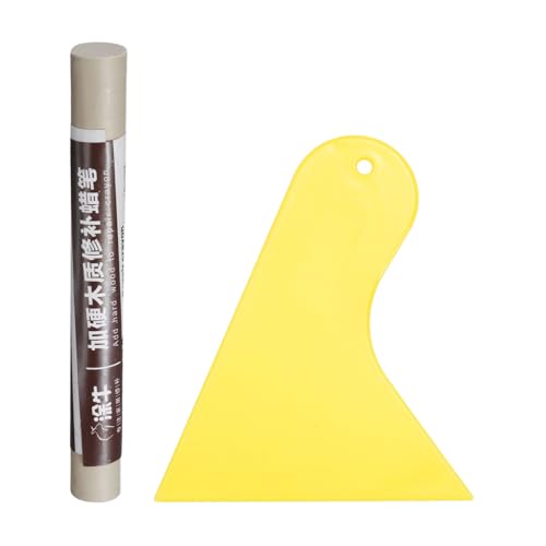 QUARKZMAN Wood Filler Sticks Holzmöbel Kratzer Reparatur Füllstifte Möbel Touch Up Marker mit gelbem Schaber für Holzlöcher Holzboden Tisch Tür Schrank, Taupe von QUARKZMAN