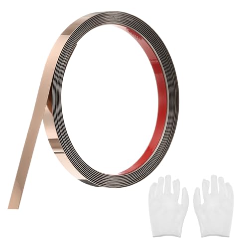 QUARKZMAN Zierleisten Selbstklebend Edelstahl mit Handschuh Wandleisten Selbstklebend Deckenleisten Selbstklebend Zierleiste für Wandspiegel Wohnkultur 3 x 10 mm Spiegelndes Roségold von QUARKZMAN