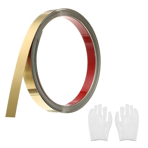 QUARKZMAN Zierleisten Selbstklebend Edelstahl mit Handschuh Wandleisten Selbstklebend Deckenleisten Selbstklebend Zierleiste für Wandspiegel Wohnkultur 3 x 15 mm gebürstetes Gold QUARKZMAN Zierleisten Selbstklebend Edelstahl mit Handschuh Wandleisten Selbstklebend Deckenleisten Selbstklebend Zierleiste für Wandspiegel Wohnkultur 3 x 15 mm gebürstetes Gold von QUARKZMAN