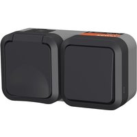 Doppelter Wechselschalter + horizontale Steckdose - Aquapro Quarx von QUARX