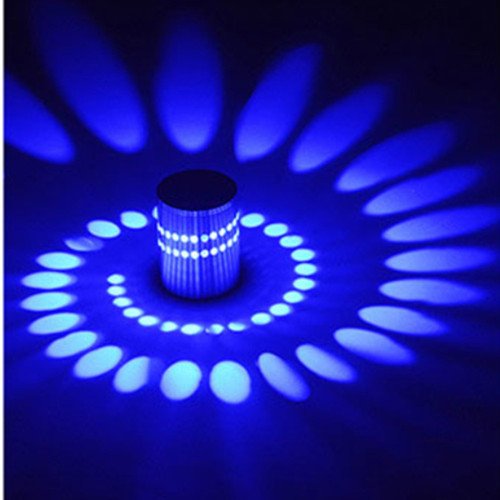 LED Wandleuchte Effektleuchte Flurlampe 3W Wandlampe Wandlicht Sonne Streulichtdesign AC 220V (Blau) von QUASHION