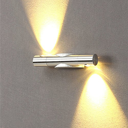 QUASHION Wandleuchte 2W LED Wandlampe Silber aus Aluminium Modern Design aus Wandbeleuchtung warmweiß für Wohnzimmer Schlafzimmer Korridor Spiegellicht und Esszimmer (Warmweiß) von QUASHION