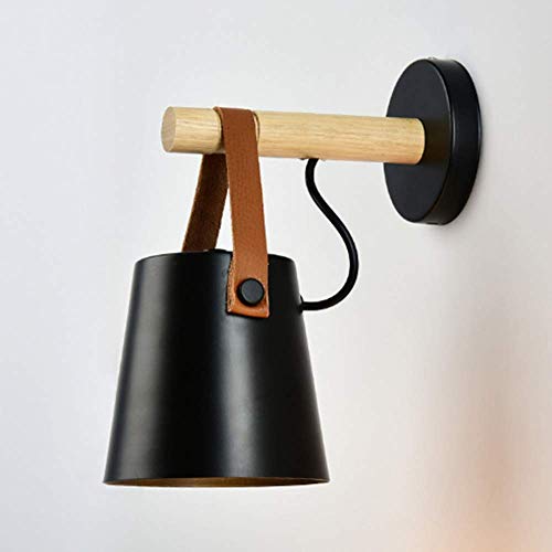 Wandleuchte Lampe Metall Stil Regenschirm Retro Industrielle Holz Hängeleuchte E27 von QUASHION