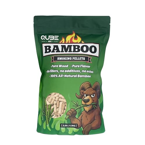UBE BBQ Bambus Räucherpellets | Sauberer, milder Rauch aus nachhaltigem asiatischem Bambus | funktioniert in allen Smokern & Grills | 0,9 kg Beutel UBE BBQ Bambus Räucherpellets | Sauberer, milder Rauch aus nachhaltigem asiatischem Bambus | funktioniert in allen Smokern & Grills | 0,9 kg Beutel von QUBE BBQ
