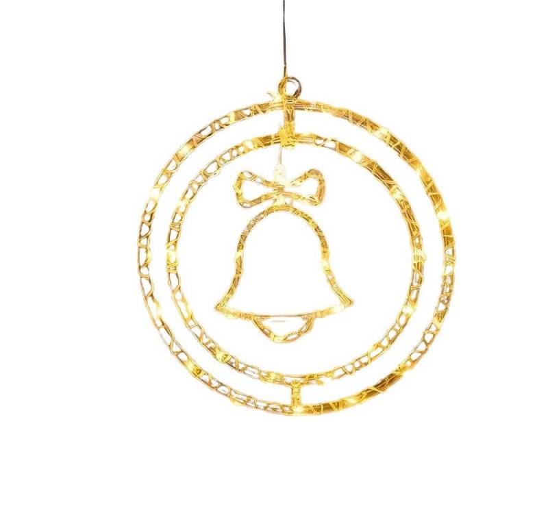 QUBEBU Dekohänger LED Dekolicht Weihnachtsstern Beleuchtung Weihnachtsdekoration Fenster (Dekokranz LED Lichtkranz Fenster Türschmuck Wandkranz, Fernbedienungen, Größe: äußerer Ringdurchmesser 32cm, innerer Ringdurchmesser 26cm), Weihnachten, IP44 Wasserdicht, 8 Beleuchtungsmodi. von QUBEBU