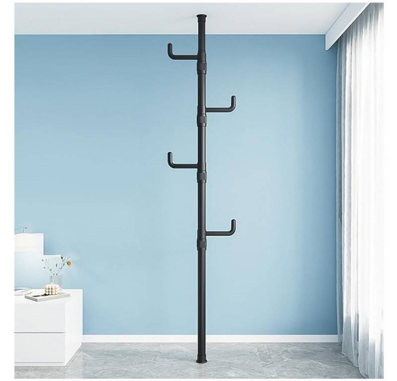 QUBEBU Garderobenständer Kleiderständer 110-310cm Höhenverstellbar mit 4/5 Haken 360° Drehbar, (Set, Jackenständer für Kleidung Hut Tasche, Wohnzimmer Schlafzimmer Büro) von QUBEBU