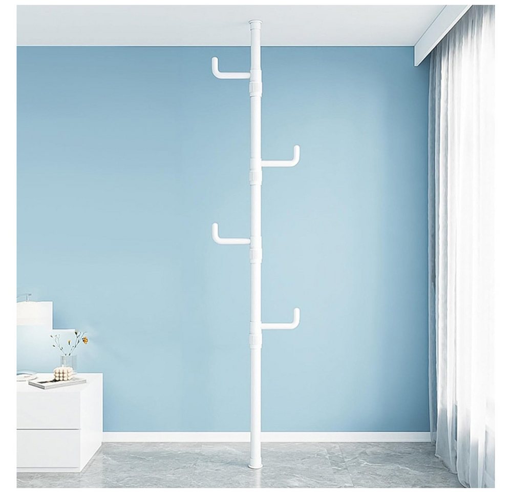 QUBEBU Garderobenständer Kleiderständer 110-310cm Höhenverstellbar mit 4/5 Haken 360° Drehbar, (Set, Jackenständer für Kleidung Hut Tasche, Wohnzimmer Schlafzimmer Büro) von QUBEBU