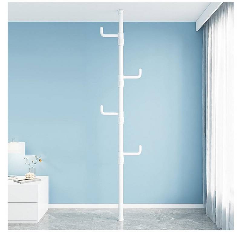 QUBEBU Garderobenständer Kleiderständer 110-310cm Höhenverstellbar mit 4/5 Haken 360° Drehbar, (Set, Jackenständer für Kleidung Hut Tasche, Wohnzimmer Schlafzimmer Büro) von QUBEBU