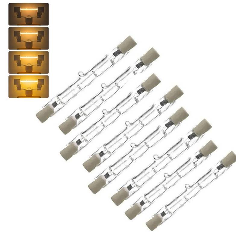 QUBEBU LED-Leuchtmittel R7S COB 78mm 118mm Dimmbar Halogen Tube Glas Ersetzen Lampe LED Bulb, 8 St., LED wechselbar, Ersatz Halogenlampe, Enegiesparende, 2700K-3000K, für Strahler, Deckenfluter, Spotlight, Deckenleuchte. von QUBEBU