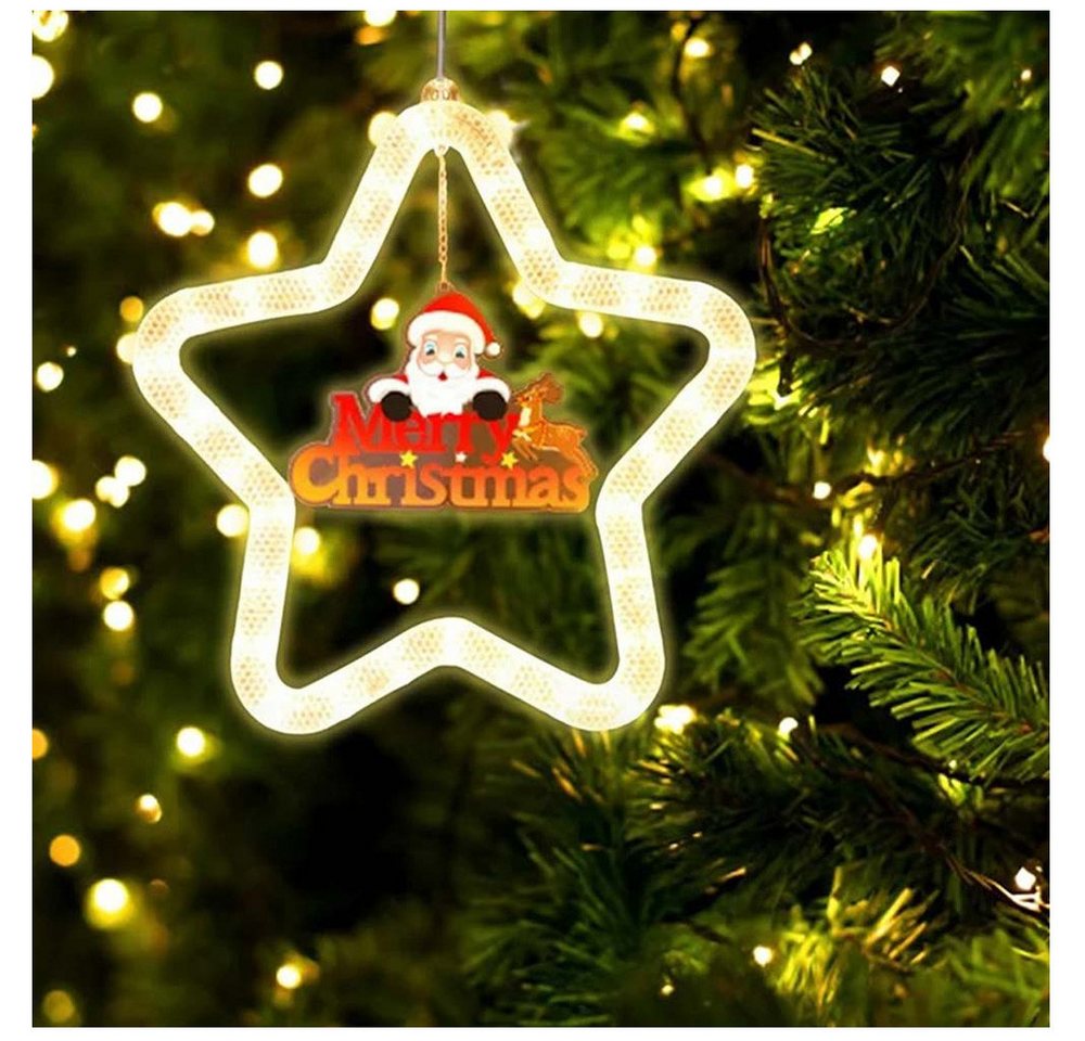 QUBEBU LED-Lichterkette LED Weihnachtsstern Beleuchtet Glocke Weihnachtsmann Weihnachtsdeko, LED-Lichtervorhang Xmas Fenster Silhouette Stern Batteriebetrieben QUBEBU LED-Lichterkette LED Weihnachtsstern Beleuchtet Glocke Weihnachtsmann Weihnachtsdeko, LED-Lichtervorhang Xmas Fenster Silhouette Stern Batteriebetrieben von QUBEBU