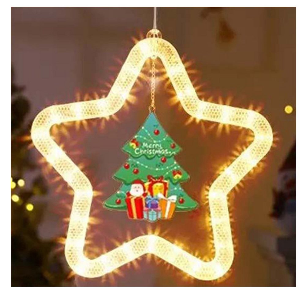 QUBEBU LED-Lichterkette LED Weihnachtsstern Beleuchtet Glocke Weihnachtsmann Weihnachtsdeko, LED-Lichtervorhang Xmas Fenster Silhouette Stern Batteriebetrieben QUBEBU LED-Lichterkette LED Weihnachtsstern Beleuchtet Glocke Weihnachtsmann Weihnachtsdeko, LED-Lichtervorhang Xmas Fenster Silhouette Stern Batteriebetrieben von QUBEBU