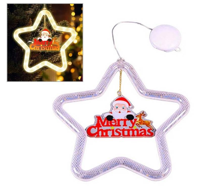 QUBEBU LED-Lichtervorhang LED-Lichterkette Innen Weihnachtsbeleuchtung Fensterlicht mit haken, LED Dekolicht für fenster Weihnachtsbaum deko Innen, Warme Licht von QUBEBU