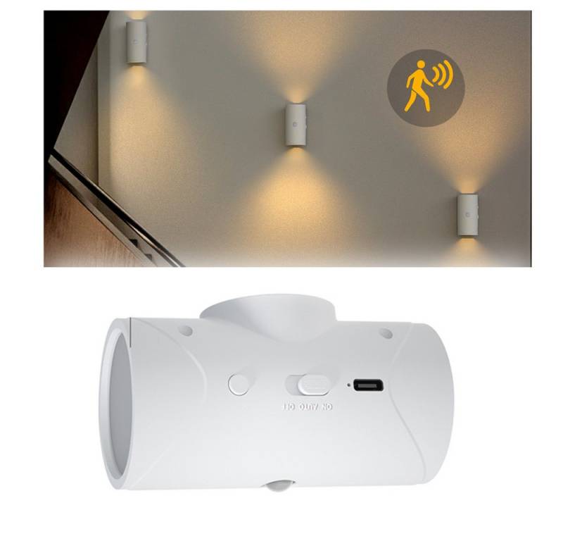 QUBEBU LED Nachtlicht 1/2 Stk LED Nachtlicht Magnetisch mit Bewegungssensor Nachttischlampe, Es gibt zwei Stile: Sieben-Farbverlauf und Warmweiß, Verwendbar als Taschenlampe, Notlicht oder LED-Wandleuchte. von QUBEBU